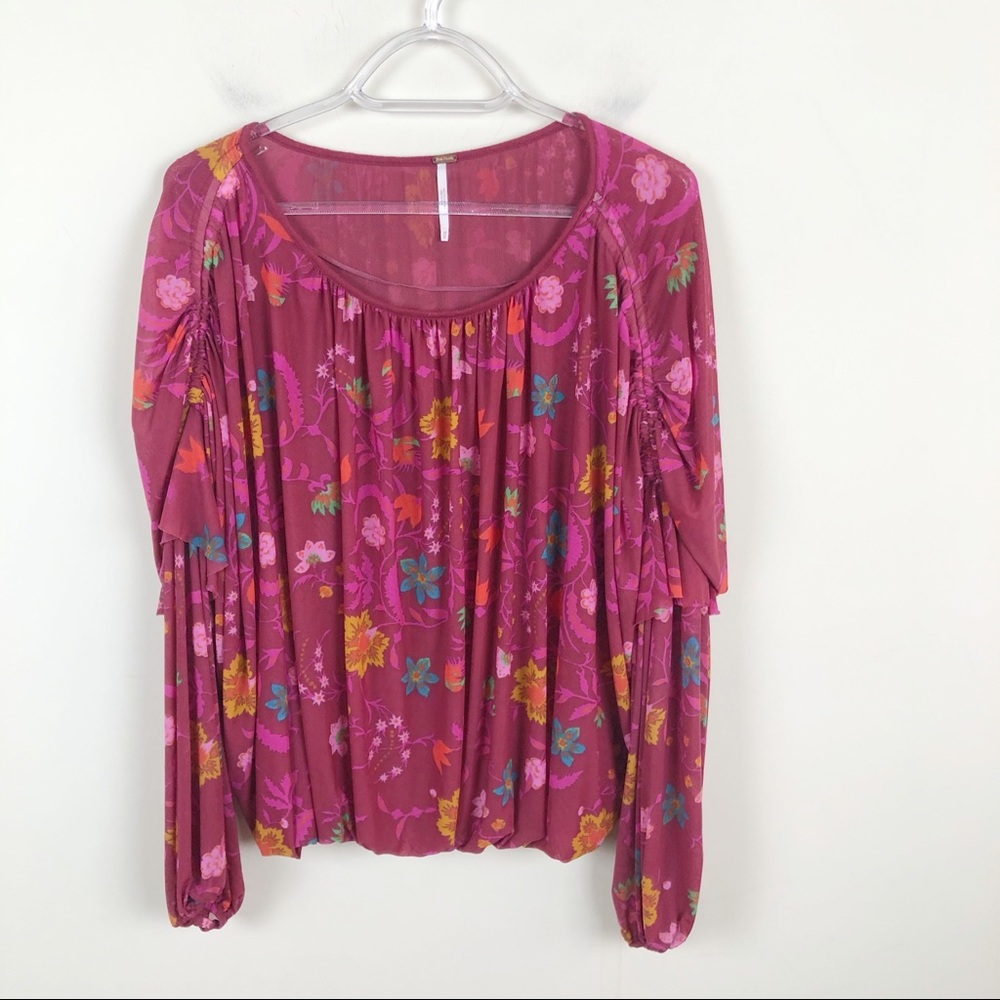 Free People Wildflower Floral  Honey Blouse - Picture 2 of 7